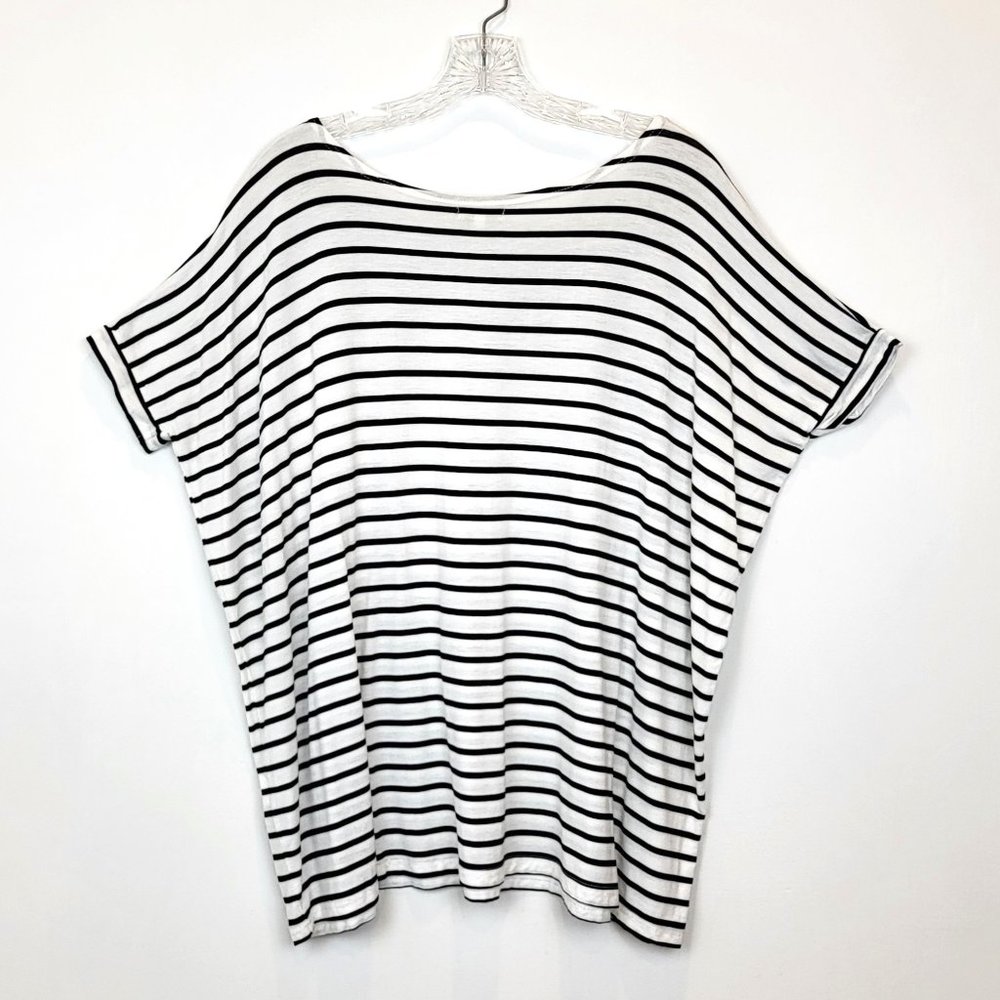 Piko 1988 White and Blue Striped Oversized Boxy T-Shirt, Size Small, GUC - Picture 2 of 6